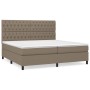 Cama box spring con colchón tela gris taupe 200x200 cm de , Camas y somieres - Ref: Foro24-3142045, Precio: 763,49 €, Descuen...