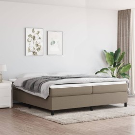 Box spring bed with gray taupe fabric mattress 200x200 cm by , Beds and slatted bases - Ref: Foro24-3144451, Price: 582,07 €,...