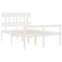 Bed for seniors with white solid wood headboard by vidaXL, Beds and slatted bases - Ref: Foro24-3195392, Price: 161,14 €, Dis...