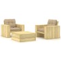 Set muebles de jardín y cojines 3 pzas madera pino impregnada de , Conjuntos de jardín - Ref: Foro24-3065807, Precio: 402,99 ...