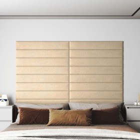 Wall panels 12 units fabric cream color 90x15 cm 1.62 m² by , Wall covering - Ref: Foro24-343872, Price: 60,49 €, Discount: %