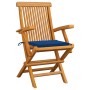 Garden chairs 2 units teak wood with royal blue cushions by , Garden chairs - Ref: Foro24-3062497, Price: 179,14 €, Discount: %