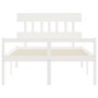 Bed for seniors with white solid wood headboard by vidaXL, Beds and slatted bases - Ref: Foro24-3195392, Price: 161,14 €, Dis...