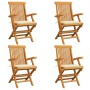 Garden chairs 4 units teak wood with cream-colored cushions by , Garden chairs - Ref: Foro24-3065619, Price: 355,38 €, Discou...