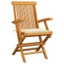 Garden chairs 4 units teak wood with cream-colored cushions by , Garden chairs - Ref: Foro24-3065619, Price: 355,38 €, Discou...