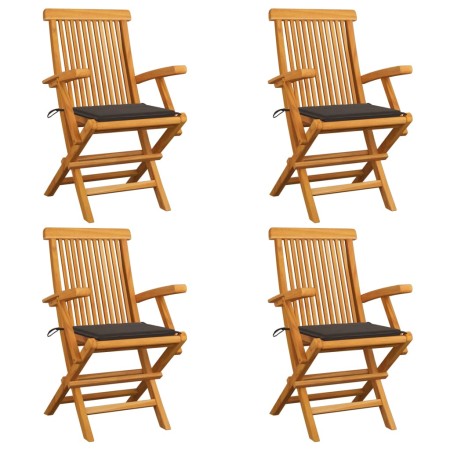 Garden chairs 4 units teak wood with taupe gray cushions by , Garden chairs - Ref: Foro24-3065625, Price: 355,38 €, Discount: %