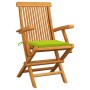 Garden chairs 3 pcs teak wood with bright green cushions by , Garden chairs - Ref: Foro24-3062525, Price: 234,27 €, Discount: %