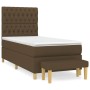 Cama box spring con colchón tela marrón oscuro 90x200 cm de , Camas y somieres - Ref: Foro24-3137368, Precio: 428,24 €, Descu...