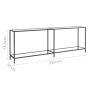 Tempered glass transparent console table 220x35x75.5 cm by , Side tables - Ref: Foro24-331710, Price: 118,63 €, Discount: %