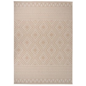 Alfombra de exterior de tejido plano rayas marrones 120x170 cm de , Alfombras - Ref: Foro24-340865, Precio: 41,54 €, Descuent...