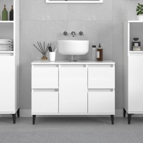 Plywood white gloss sink cabinet 80x33x60cm by , bathroom vanities - Ref: Foro24-821278, Price: 101,35 €, Discount: %