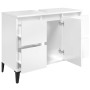 Plywood white gloss sink cabinet 80x33x60cm by , bathroom vanities - Ref: Foro24-821278, Price: 101,49 €, Discount: %