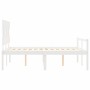 Bed for seniors with white solid wood headboard by vidaXL, Beds and slatted bases - Ref: Foro24-3195392, Price: 161,14 €, Dis...