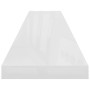 Bright white glossy MDF floating wall shelf 120x23.5x3.8 cm by vidaXL, Shelves and shelves - Ref: Foro24-323757, Price: 30,92...