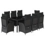 Set de comedor de jardín 9 pzas y cojines ratán sintético negro de , Conjuntos de jardín - Ref: Foro24-3213325, Precio: 1,00 ...