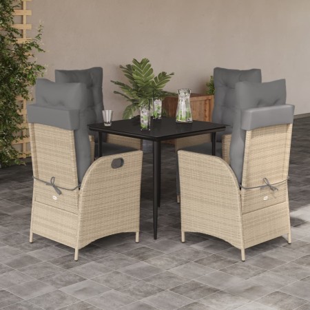 5-piece garden dining set with beige synthetic rattan cushions by , Garden sets - Ref: Foro24-3213449, Price: 619,87 €, Disco...