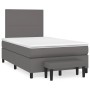 Cama box spring con colchón cuero sintético gris 120x190 cm de , Camas y somieres - Ref: Foro24-3270443, Precio: 450,19 €, De...