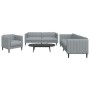 Dreiteiliges Sofaset in hellem Grau aus Stoff. von , Sofas - Ref: Foro24-3209229, Preis: 703,55 €, Rabatt: %