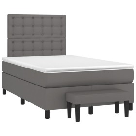 Boxspringbett mit grauem Kunstleder-Matratze 120x190 cm. von , Betten und Lattenroste - Ref: Foro24-3270455, Preis: 451,99 €,...