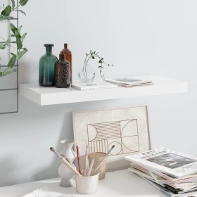 Bright white glossy MDF floating wall shelf 60x23.5x3.8 cm by vidaXL, Shelves and shelves - Ref: Foro24-323748, Price: 21,79 ...