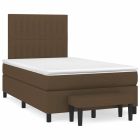 Cama box spring con colchón tela marrón oscuro 120x190 cm de , Camas y somieres - Ref: Foro24-3270372, Precio: 437,99 €, Desc...