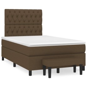 Cama box spring con colchón tela marrón oscuro 120x190 cm de , Camas y somieres - Ref: Foro24-3270379, Precio: 450,70 €, Desc...