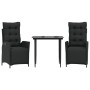 Garden dining set 3 pieces with black synthetic rattan cushions by , Garden sets - Ref: Foro24-3213392, Price: 357,99 €, Disc...