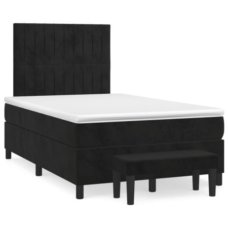 Box spring bed with black velvet mattress 120x190 cm by , Beds and slatted bases - Ref: Foro24-3270483, Price: 437,48 €, Disc...