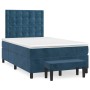 Dark blue velvet box spring bed with mattress 120x190 cm by , Beds and slatted bases - Ref: Foro24-3270497, Price: 441,44 €, ...