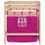 High bed for children with pink pine wood curtains 90x200 cm by , Beds and slatted bases - Ref: Foro24-3283819, Price: 158,79...