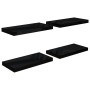 Estante flotante de pared 4 uds MDF negro brillo 50x23x3,8 cm de vidaXL, Estantes y estanterías - Ref: Foro24-323768, Precio:...