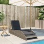 Synthetic rattan sun lounger with gray cushion 60x205x73 cm by , Loungers - Ref: Foro24-368280, Price: 153,43 €, Discount: %