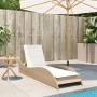 Sun lounger with beige synthetic rattan cushion 60x205x73 cm by , Loungers - Ref: Foro24-368282, Price: 173,03 €, Discount: %