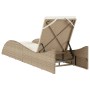 Sun lounger with beige synthetic rattan cushion 60x205x73 cm by , Loungers - Ref: Foro24-368282, Price: 173,03 €, Discount: %