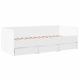 Tumbona con cajones madera de ingeniería blanco 100x200 cm de , Camas y somieres - Ref: Foro24-3280811, Precio: 199,76 €, Des...