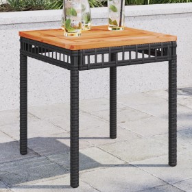 Mesa de jardín ratán sintético madera acacia negro 38x38x42 cm de , Mesas de jardín - Ref: Foro24-365864, Precio: 37,99 €, De...