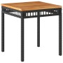 Mesa de jardín ratán sintético madera acacia negro 38x38x42 cm de , Mesas de jardín - Ref: Foro24-365864, Precio: 37,53 €, De...