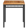 Synthetic rattan garden table with black acacia wood, 38x38x42 cm. by , Garden tables - Ref: Foro24-365864, Price: 37,53 €, D...