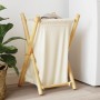 White cream bamboo laundry basket 41.5x36x63.5 cm by , Laundry baskets - Ref: Foro24-368034, Price: 33,55 €, Discount: %