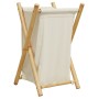 White cream bamboo laundry basket 41.5x36x63.5 cm by , Laundry baskets - Ref: Foro24-368034, Price: 33,55 €, Discount: %