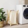 White cream bamboo laundry basket 41.5x36x63.5 cm by , Laundry baskets - Ref: Foro24-368034, Price: 33,55 €, Discount: %