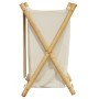 White cream bamboo laundry basket 41.5x36x63.5 cm by , Laundry baskets - Ref: Foro24-368034, Price: 33,55 €, Discount: %