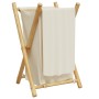 White cream bamboo laundry basket 41.5x36x63.5 cm by , Laundry baskets - Ref: Foro24-368034, Price: 33,55 €, Discount: %