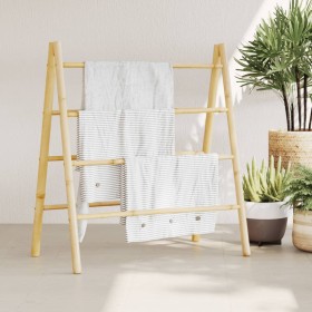 Double towel ladder with 4 bamboo steps 90x50x100 cm by , Towel racks - Ref: Foro24-368036, Price: 45,38 €, Discount: %