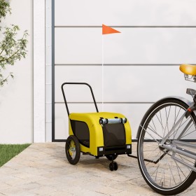 Bicycle trailer for pets, made of iron and Oxford fabric in yellow and black. by , pet strollers - Ref: Foro24-94015, Price: ...