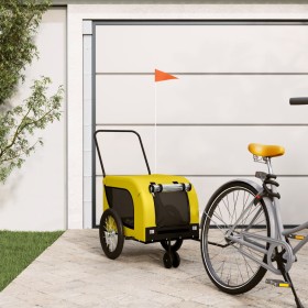 Bicycle trailer for pets, made of iron and Oxford fabric in yellow and black. by , pet strollers - Ref: Foro24-94022, Price: ...