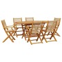 7-piece garden dining set made of solid wood and beige polypropylene. by , Garden sets - Ref: Foro24-3281711, Price: 544,50 €...