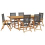 Set de comedor de jardín 7 pzas ratán PE madera acacia negro de , Conjuntos de jardín - Ref: Foro24-3281730, Precio: 716,05 €...