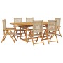 7-piece garden dining set made of PE rattan and solid beige wood. by , Garden sets - Ref: Foro24-3281732, Price: 726,18 €, Di...