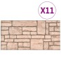 Paneles de pared 3D diseño de ladrillo 11 uds EPS beige de , Recubrimiento de paredes - Ref: Foro24-147206, Precio: 181,73 €,...